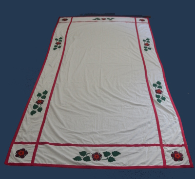 Rose Croix Red Room Floorcloth Border without Ladder - Click Image to Close